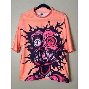 Manfinity Peach Graphic Tee & Pants Set L - "The People Creates Monsters" Design